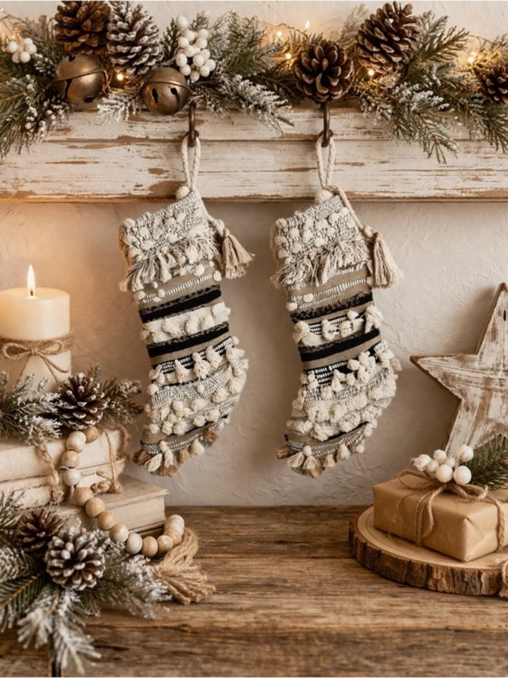 Anthropologie All Roads Textured Christmas Stocking